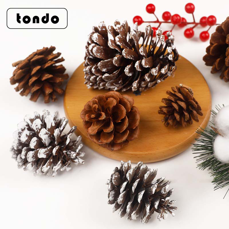 仿真松针松果原色雪花果子圣诞树装饰材料圣诞节花束DIY包装材料