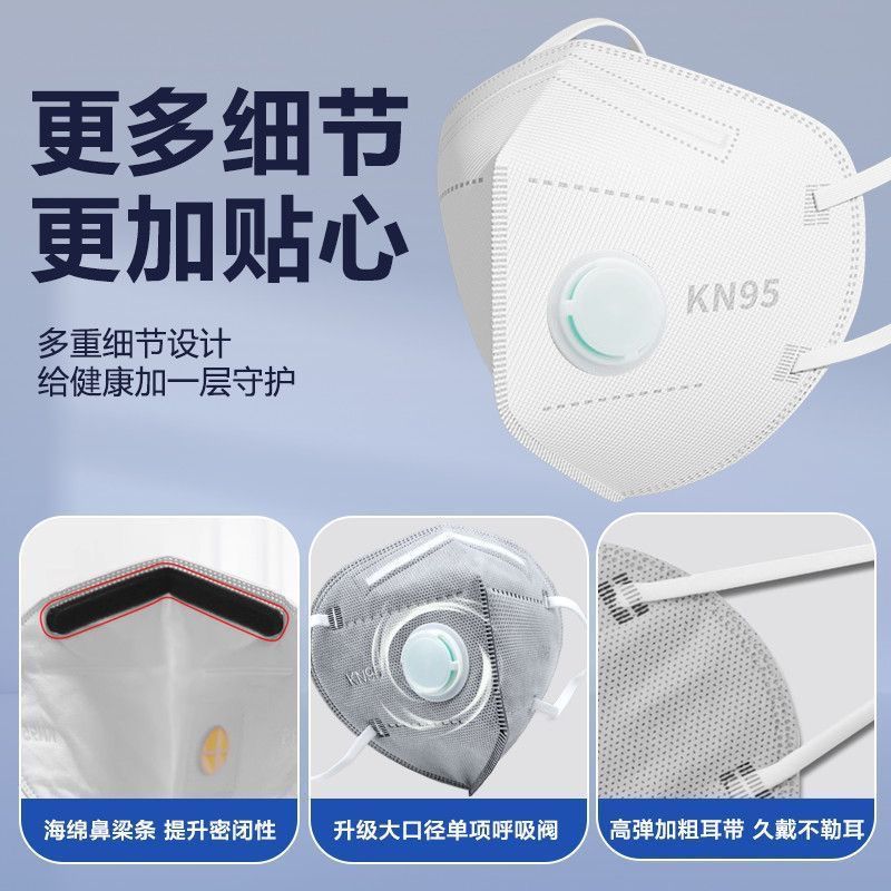 kn95独立装头戴式防尘口罩防工业粉尘带呼吸阀防甲醛雾霾劳保口罩