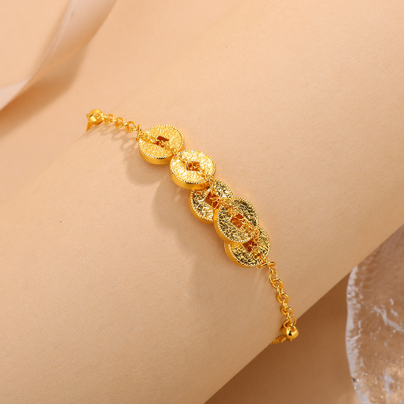 兰知春序新中式碎碎冰五帝钱币手链闪轻奢小众精七夕