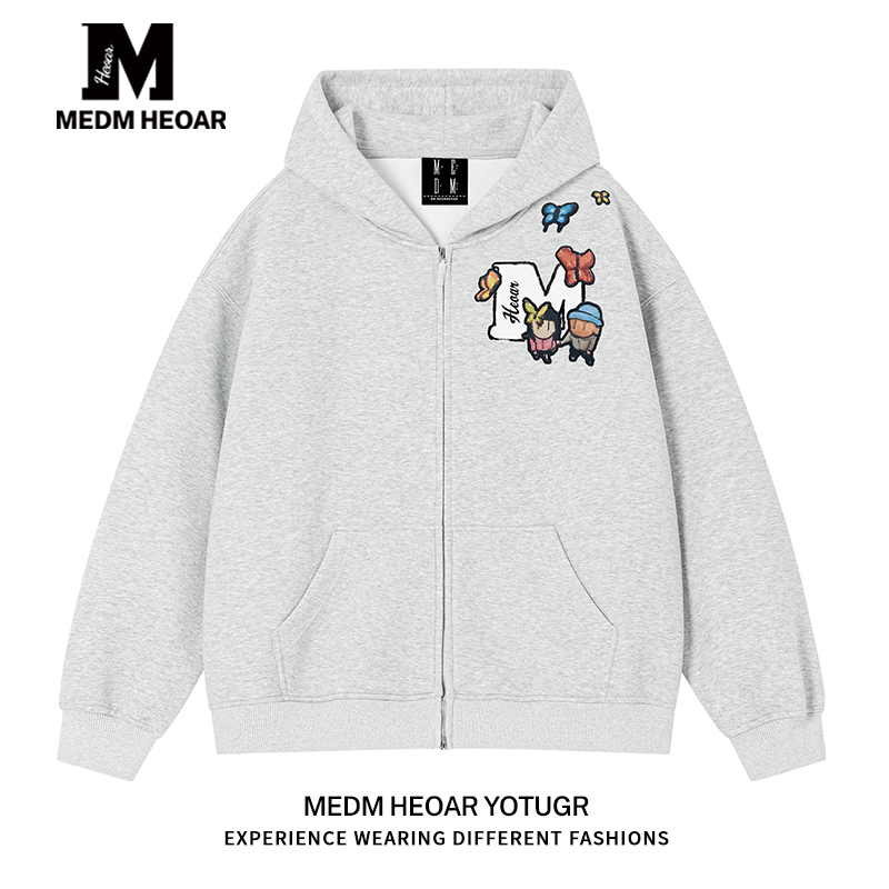 【三标齐全】MEDM HEOAR连帽运动卫衣外套男款秋季美式潮牌卫衣