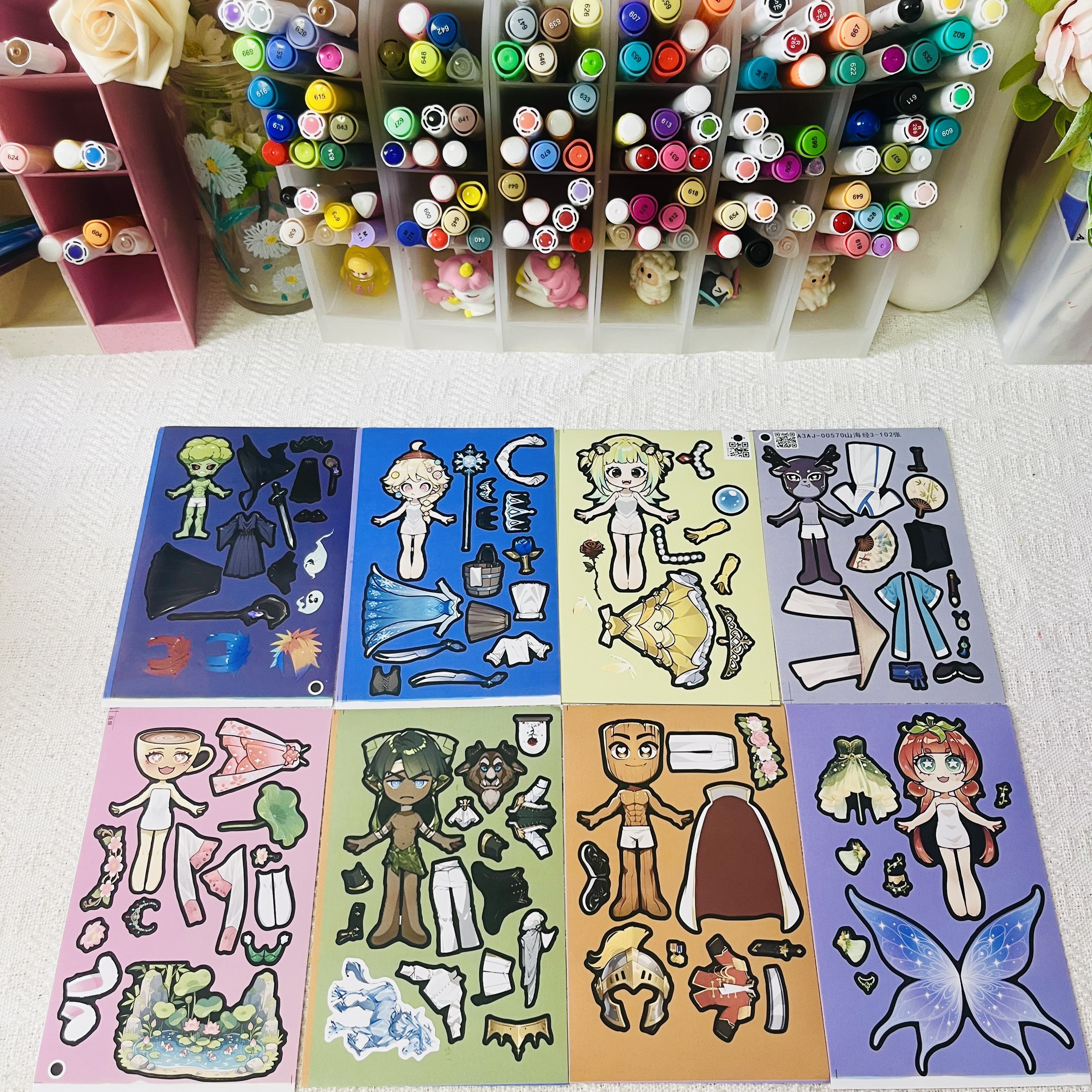 新款山海经女孩公主款换装贴纸儿童益智拼图贴纸手工DIY贴纸