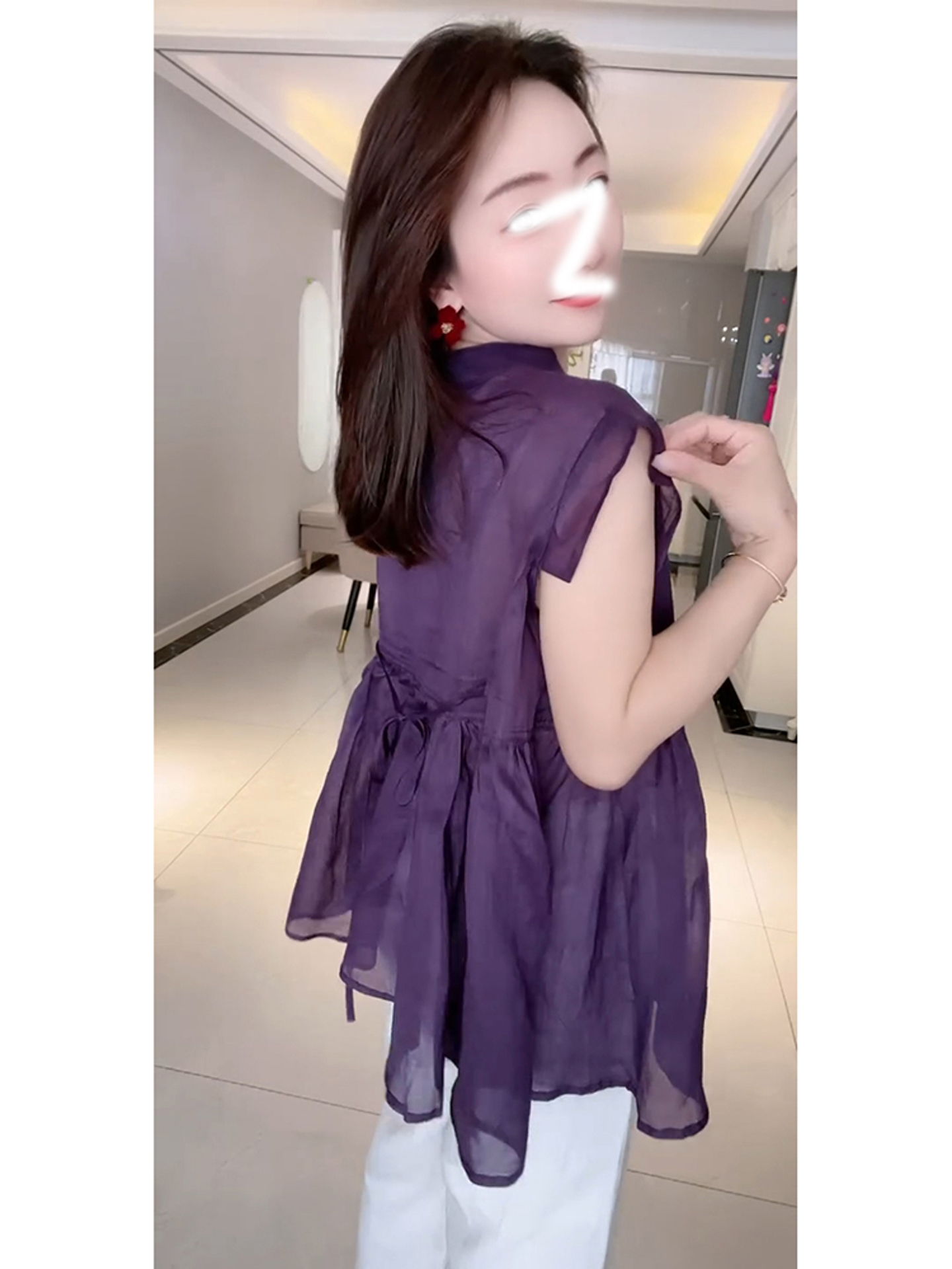 夏季超好看独特漂亮高级感小众不撞衫上衣高端欧货洋气紫色衬衫女