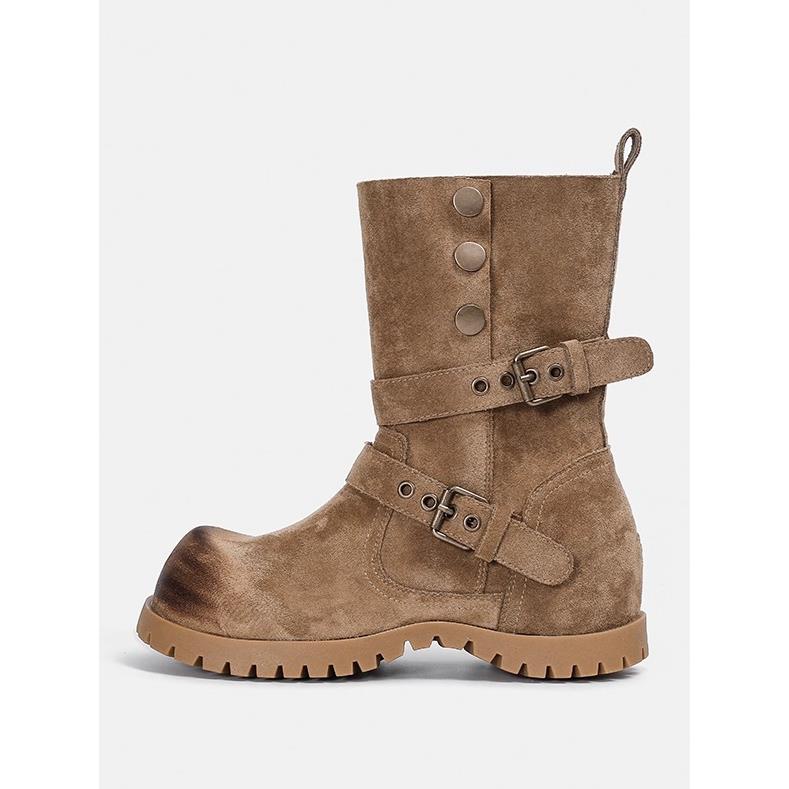 【CBMT旗舰店】原创正品内增高马丁靴女2025新款厚底两穿西部短靴