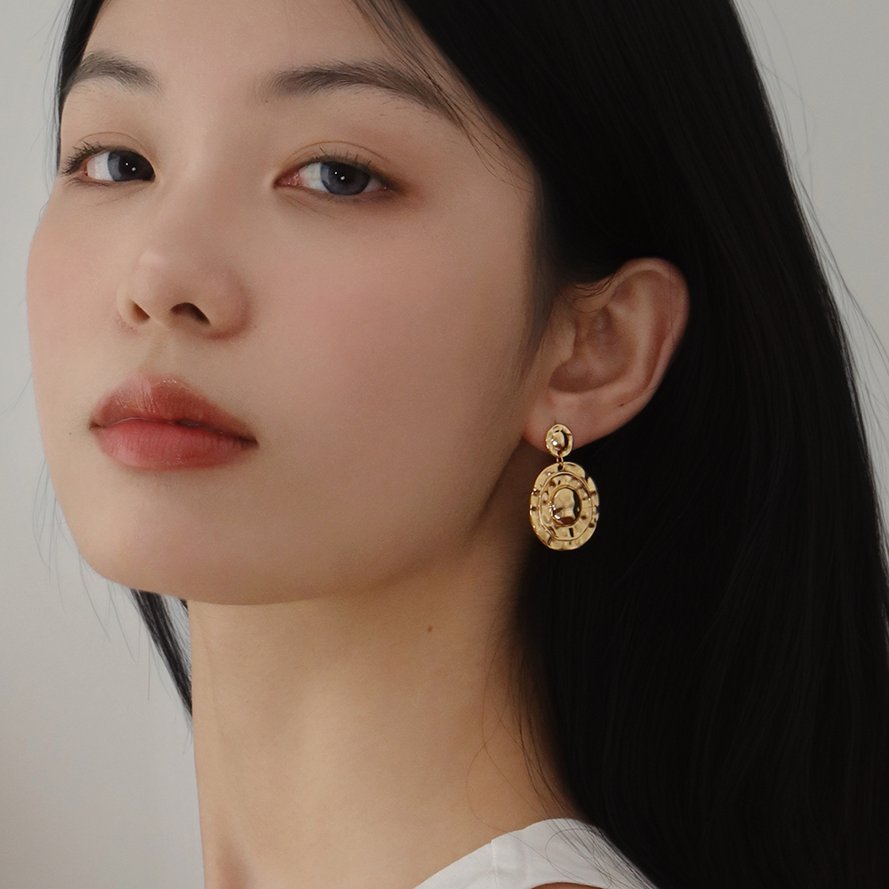 925银耳饰 金色女耳坠轻奢气质百搭耳圈耳环ins风民族风小众设计