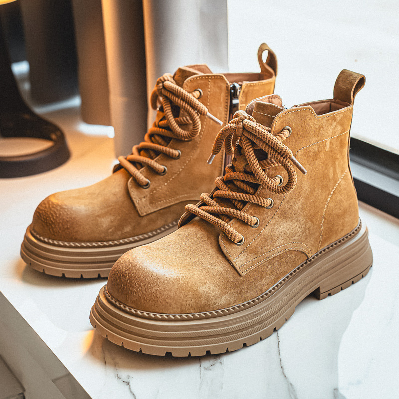 【时尚情侣款】马丁靴男沙漠靴2025新款秋季大黄靴高帮男女鞋工装靴
