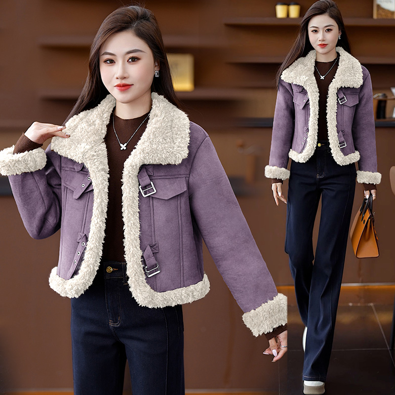 2025冬季新款毛领短款款外套女今年流行爆款韩版通勤保暖减龄夹克