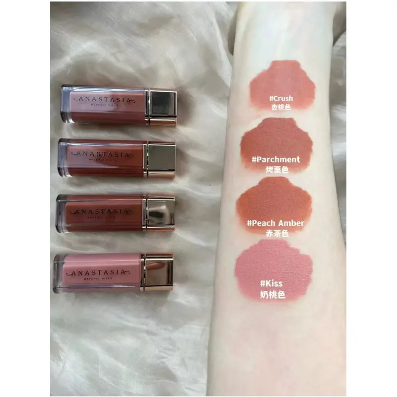 美国新款Anastasia慕斯唇泥ABH裸色哑光唇釉口红 crush/perchment