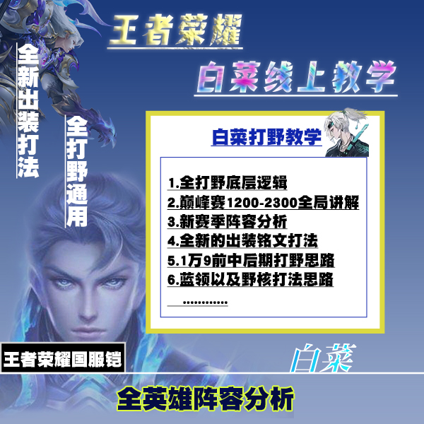 白菜王者荣耀线上教学课