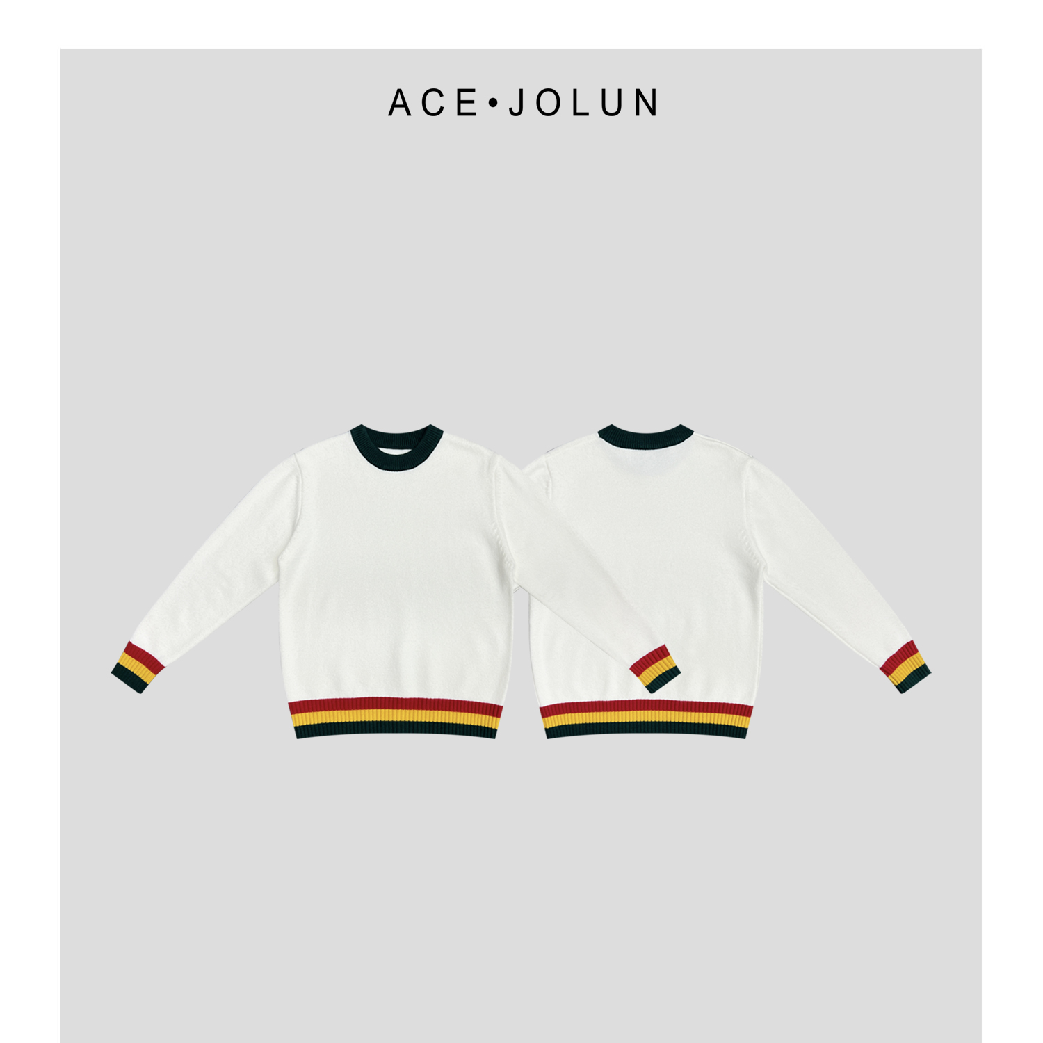 【彩虹条】欧货专柜圆领毛衣秋冬加厚正肩长袖轻奢套头男士针织衫