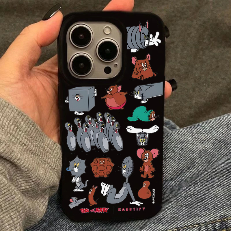 奥菲顿搞怪猫和老鼠适用苹果16果冻手机壳华为P70vivo小米15oppo