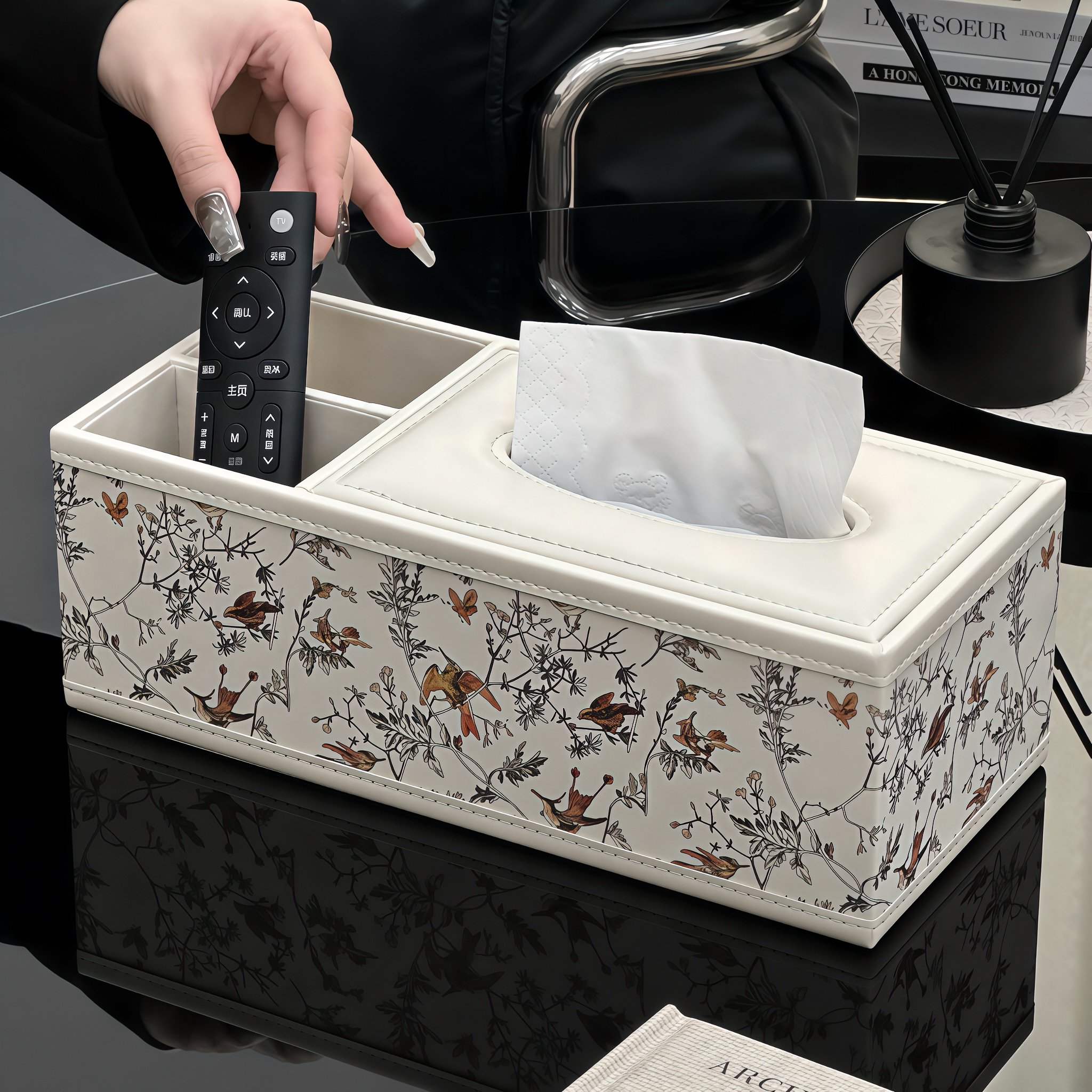 高颜值纸巾盒家用客厅纸抽盒茶几遥控器收纳盒餐厅抽纸盒子新款