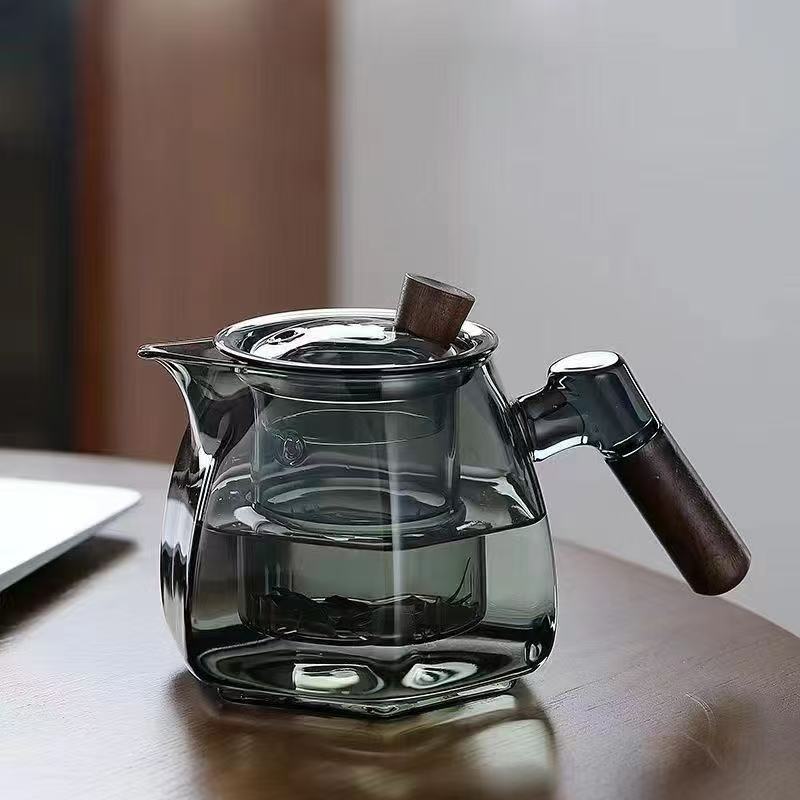煮茶器家用茶具耐高温六边型玻璃泡茶壶茶水分离加厚耐高温单壶