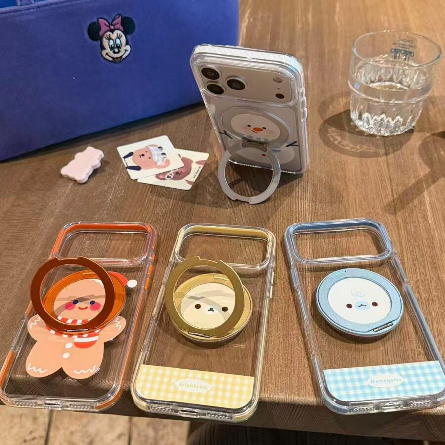 创意可爱卡通360旋转支架适用于苹果17promax手机壳16保护套防摔