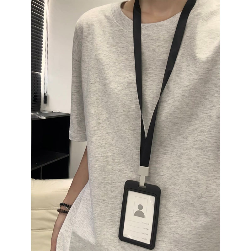 花灰色T恤男夏季重磅新疆长绒棉磨毛小领口短袖情侣装宽松七分袖