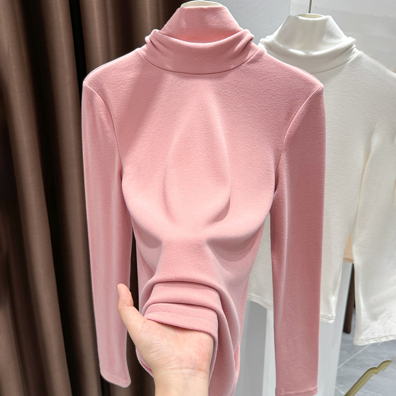 堆堆领德绒打底衫女款爆款2025新款秋冬内搭小衫加厚高领保暖上衣