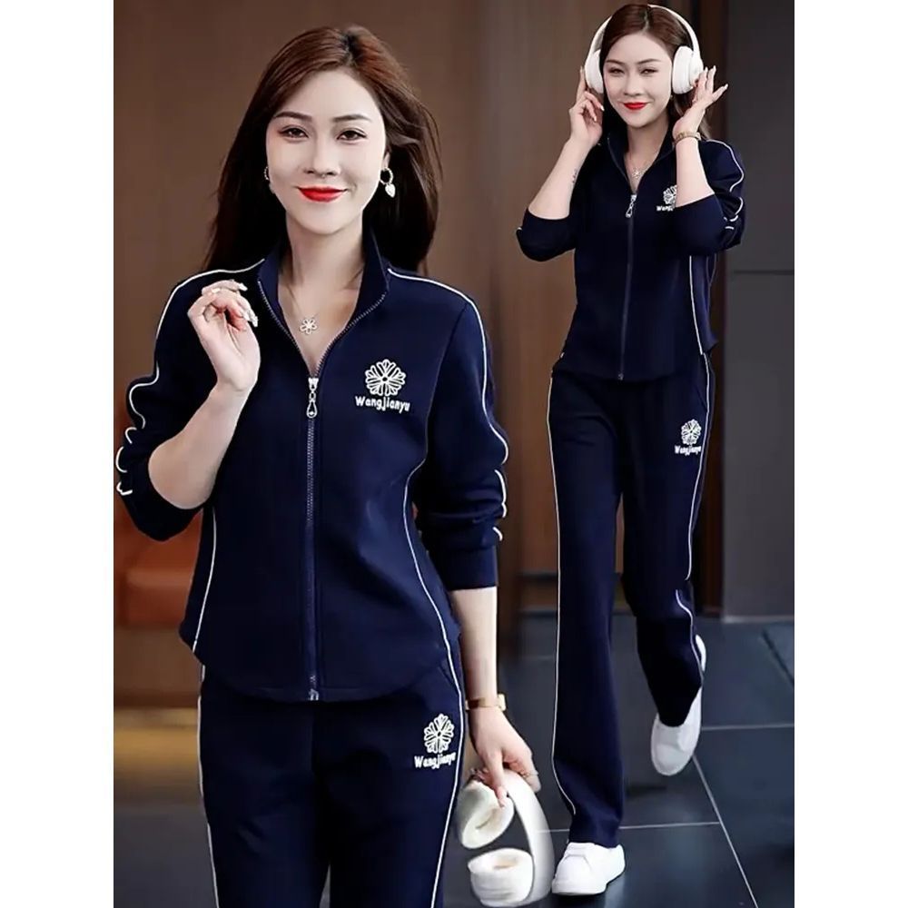 高端运动服套装女2025春秋季新款时尚减龄妈妈装宽松休闲服两件套