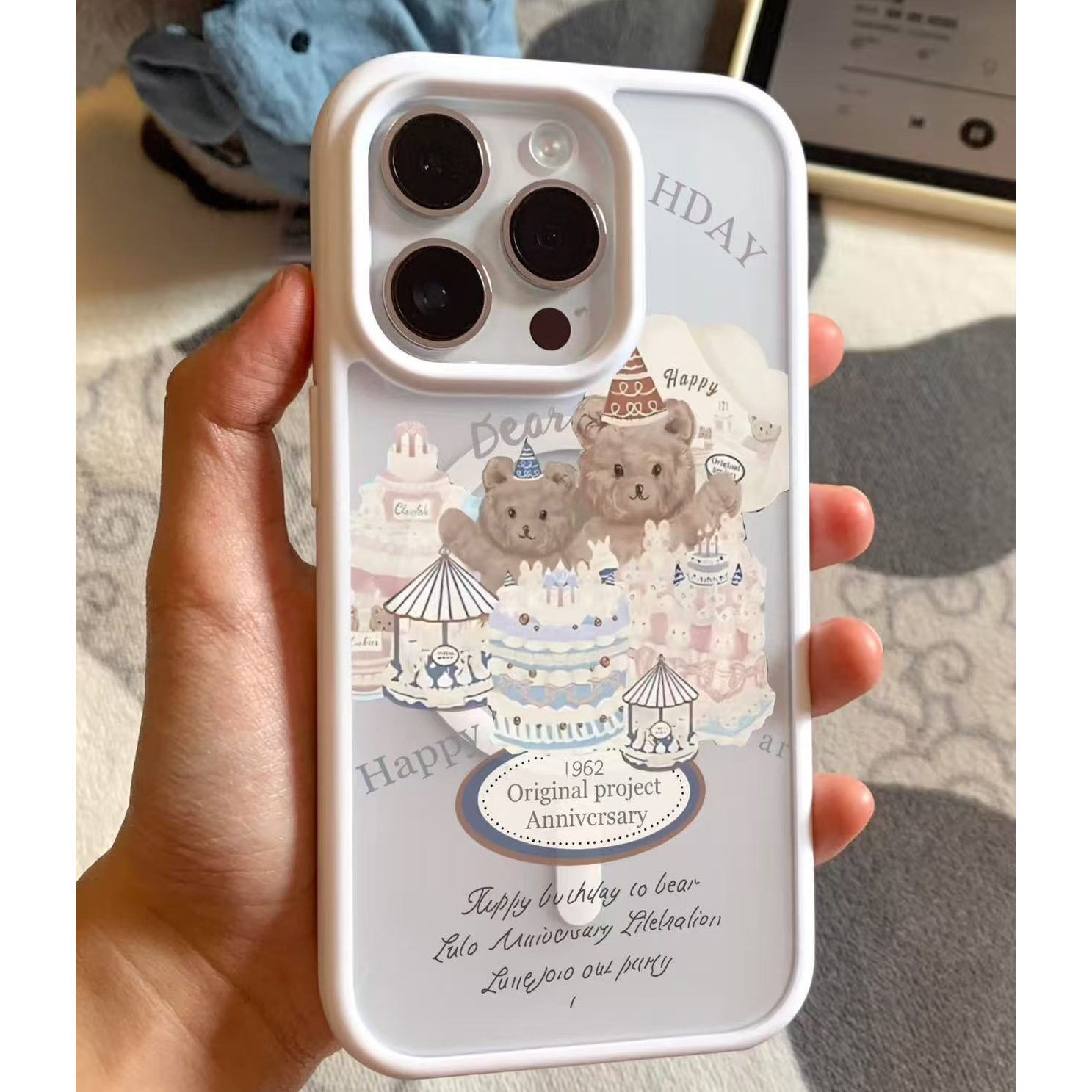 泰迪熊适用苹果17手机壳13/14ProMax卡通iPhone16/INS风17P网红