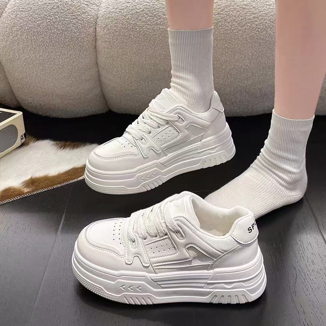 【华小姐】秋季新款时尚潮流圆头厚底透气百搭休闲鞋1092