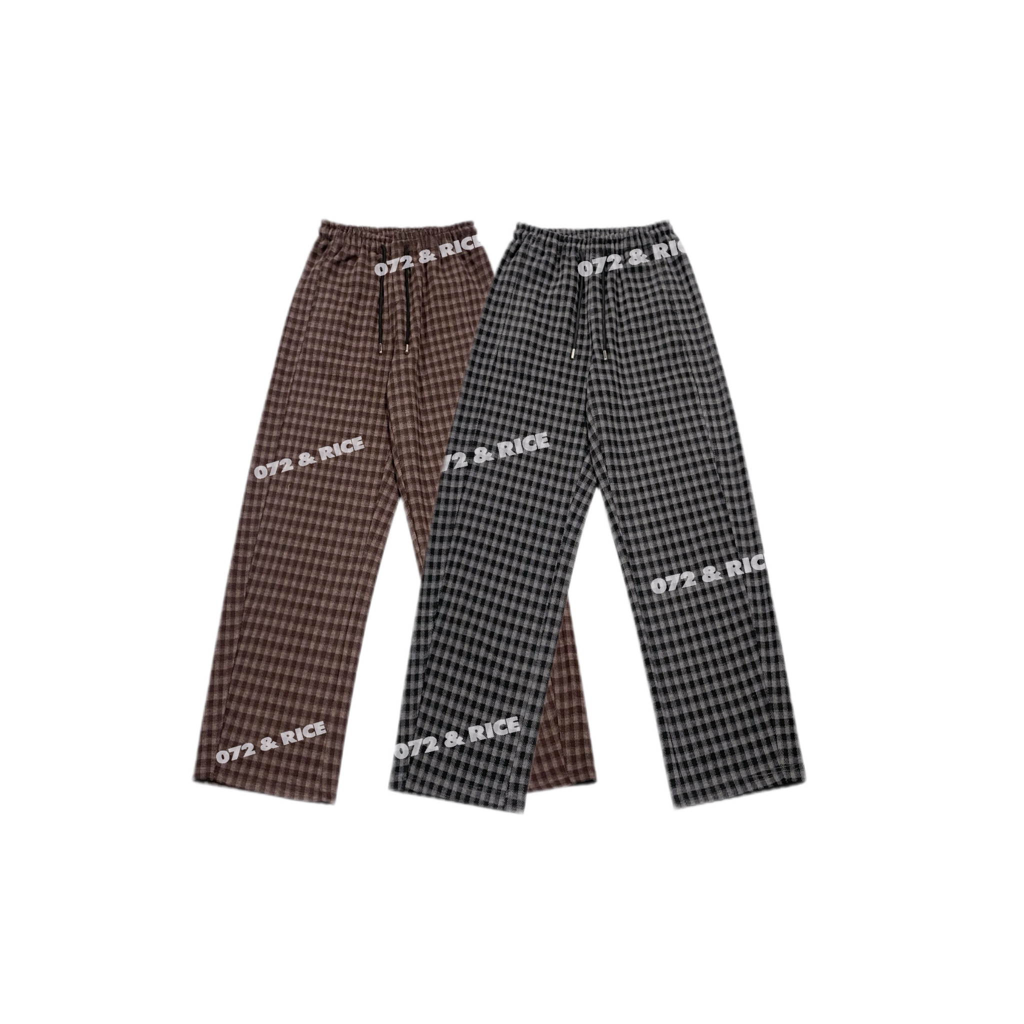 072 & RICE【格格吉祥】绵羊毛 秋冬休闲橡筋腰阔腿长裤 N-32NF21