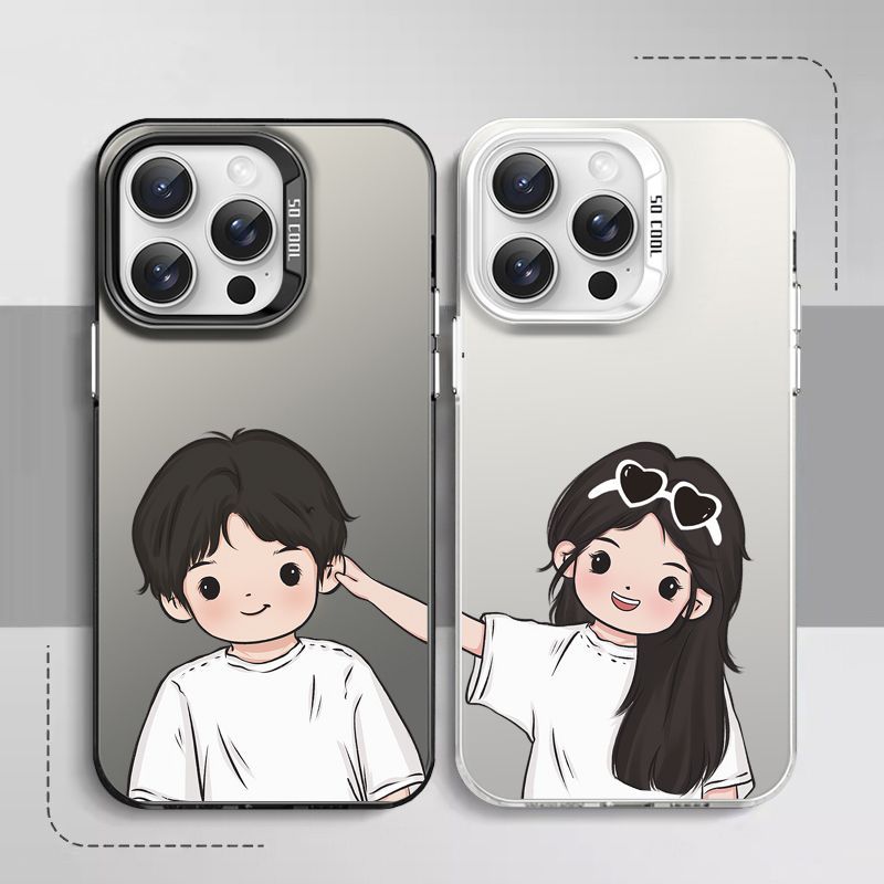 撞色元气大眼男孩适用苹果16手机壳iphone15华为小米vivo防14/13