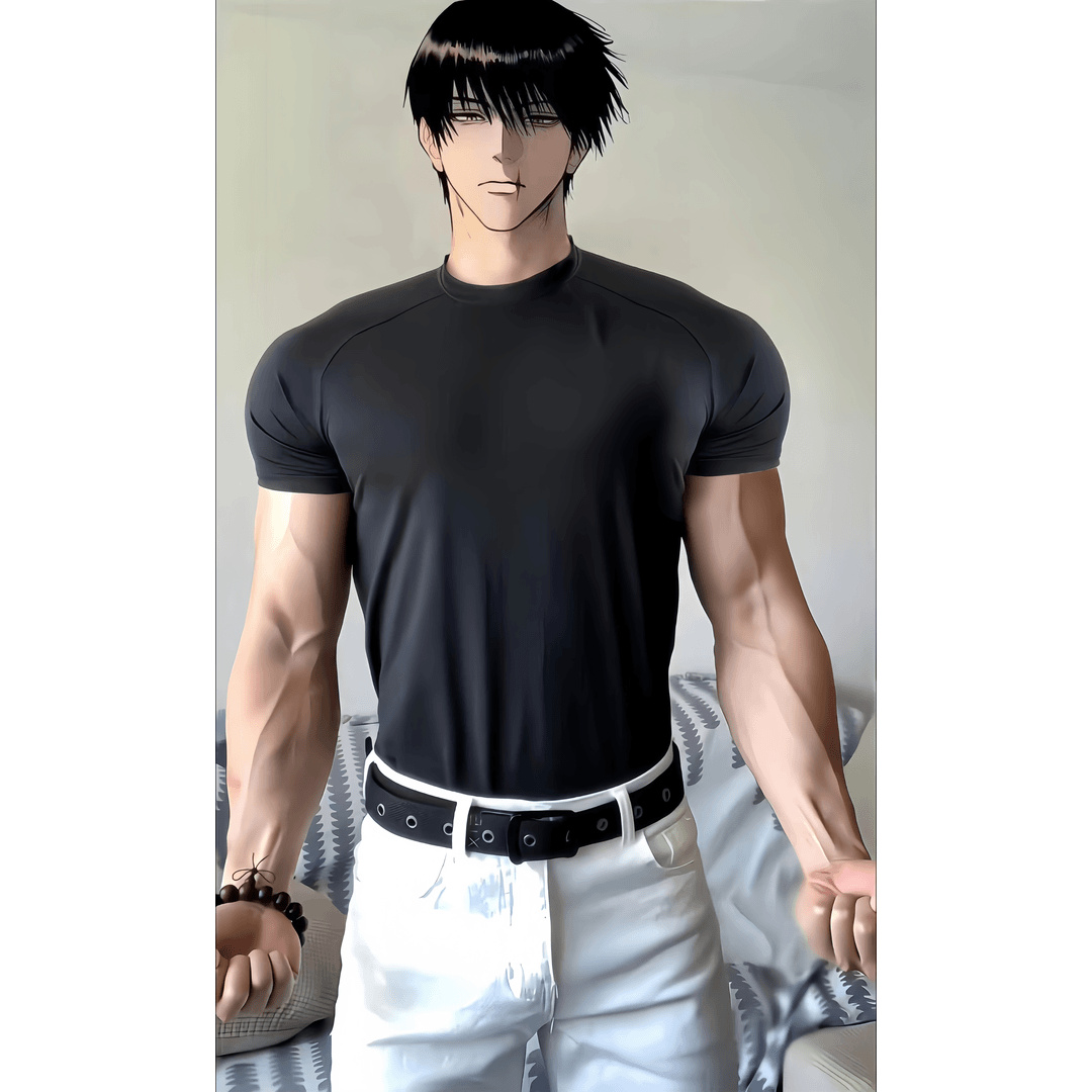 张力收袖口三分短袖伏黑甚尔同款运动健身紧身衣高弹速干圆领T恤