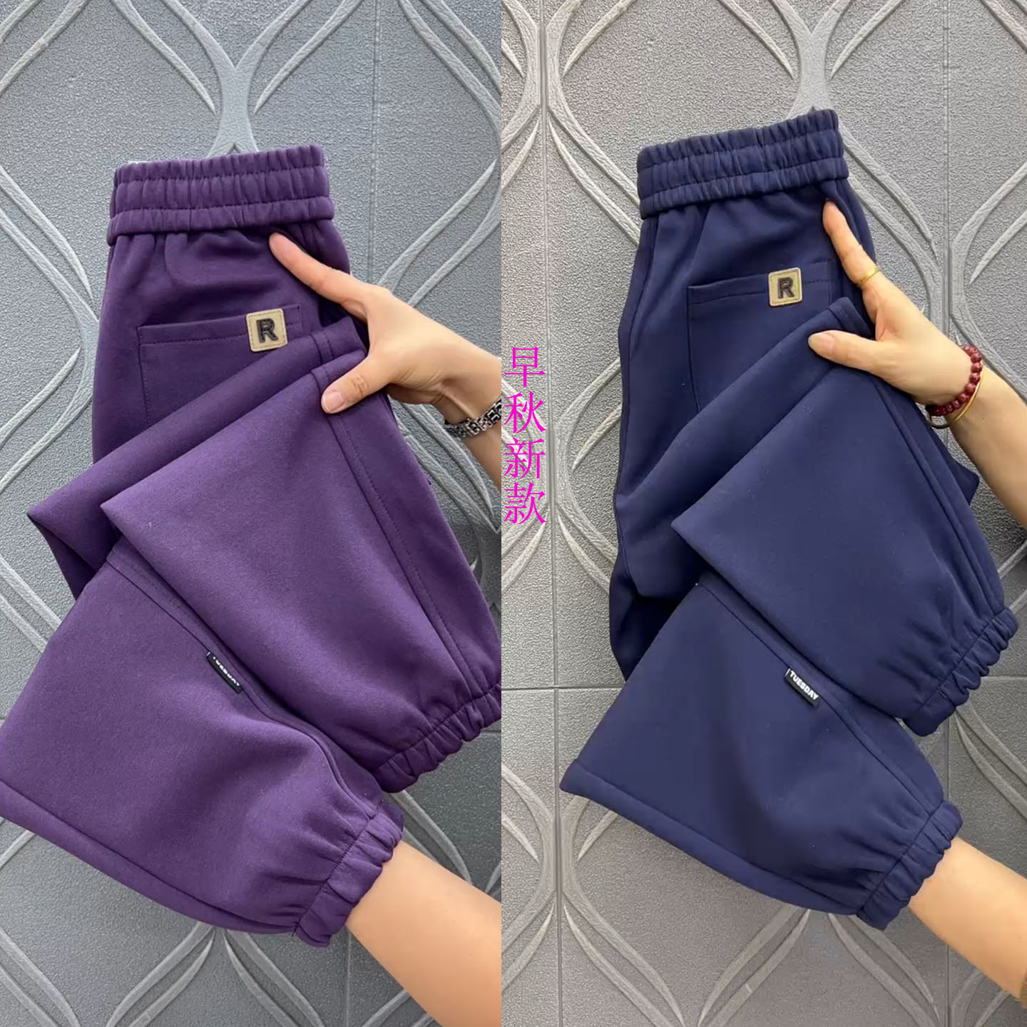 秋季女款九分裤高腰哈伦裤百搭休闲萝卜裤韩版简约纯色小个子裤子