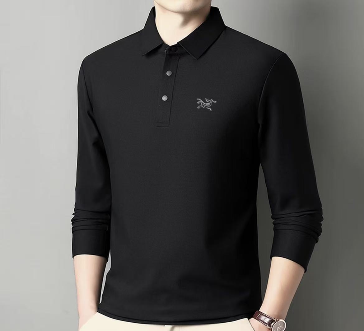 【奥特莱斯】正品刺绣鸟长袖T恤男款秋季高档商务休闲宽松大码上衣