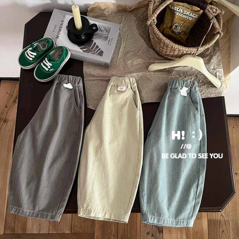 现货【百分百棉】郝叔童品秋季新款2025洋气男童休闲棉布裤潮HI5308