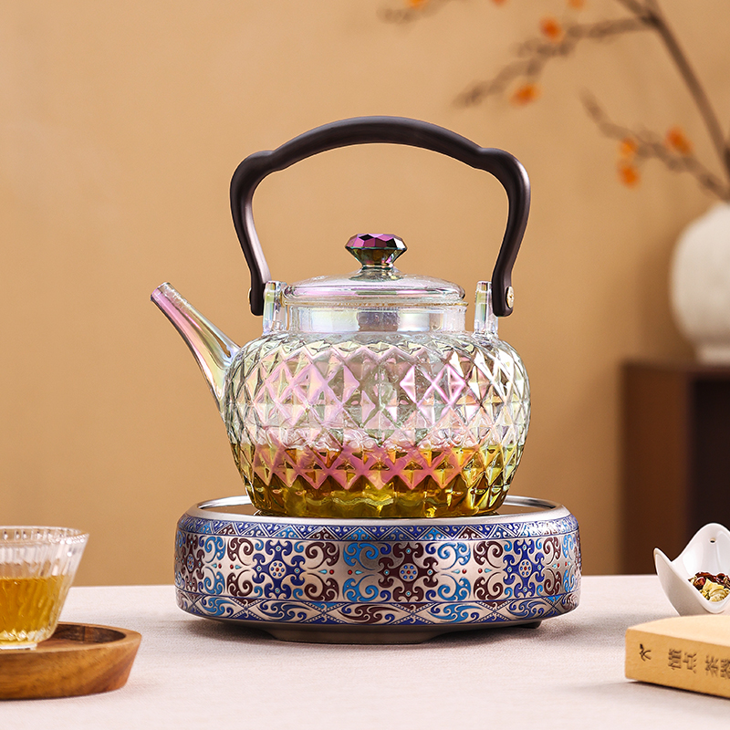 岳恒福韵炉家用玻璃烧水壶提梁壶围炉煮茶电陶炉煮茶器户外煮茶壶