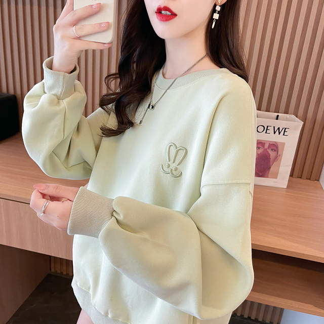 卫衣女秋冬韩版宽松大码女装加绒加厚小个子学生可爱百搭上衣外套