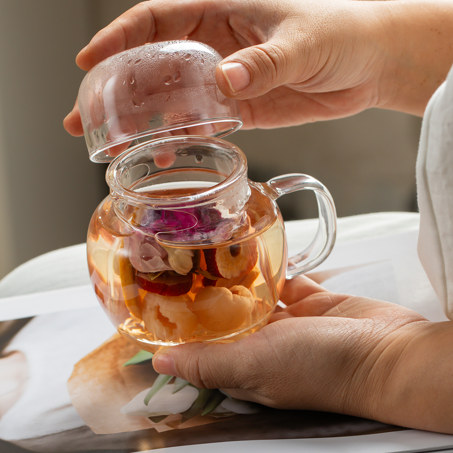 墩墩茶壶高硼硅玻璃茶水分离客厅办公室迷你小巧花茶冷泡冷水壶