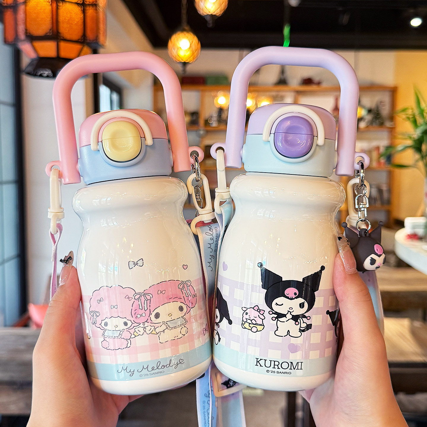 美乐蒂儿童保温杯女孩小学生上学专用2025新款高颜值双饮吸管水杯