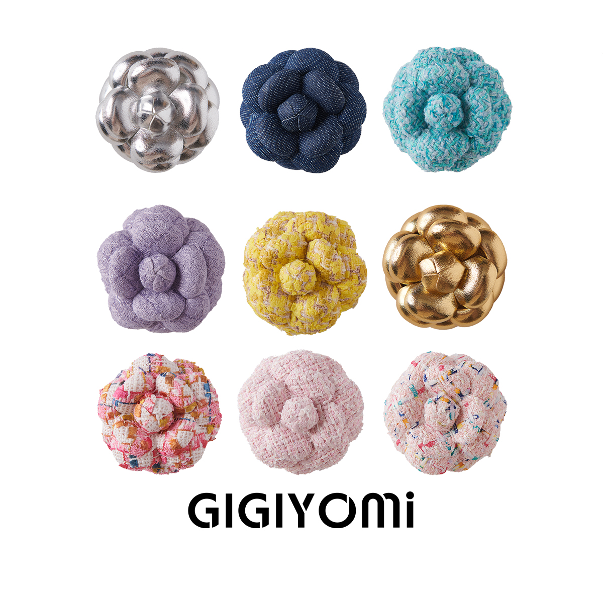 GIGIYOMi 合金皮质胸针 韩国气质高端小香风山茶花胸花胸针发夹