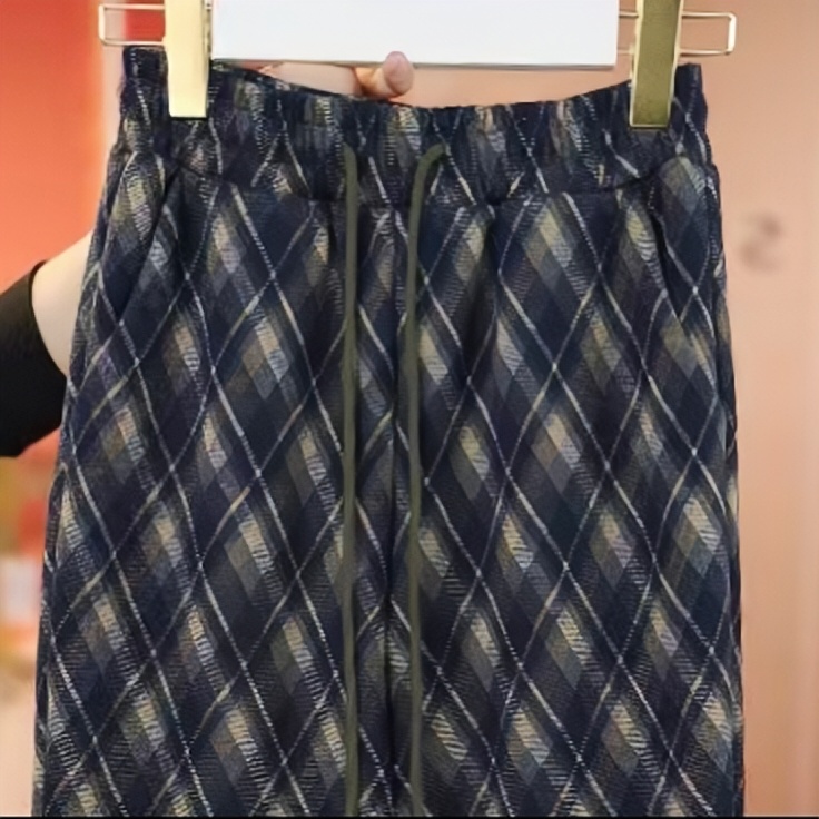 K254 新款秋冬宽松休闲百搭高腰直筒裤（平面花）-蕾蕾