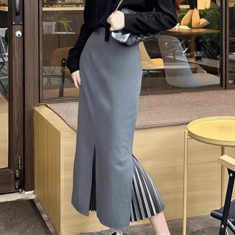 正品代购商场代购高腰开叉步步生花包臀鱼尾半身裙女中长款120023