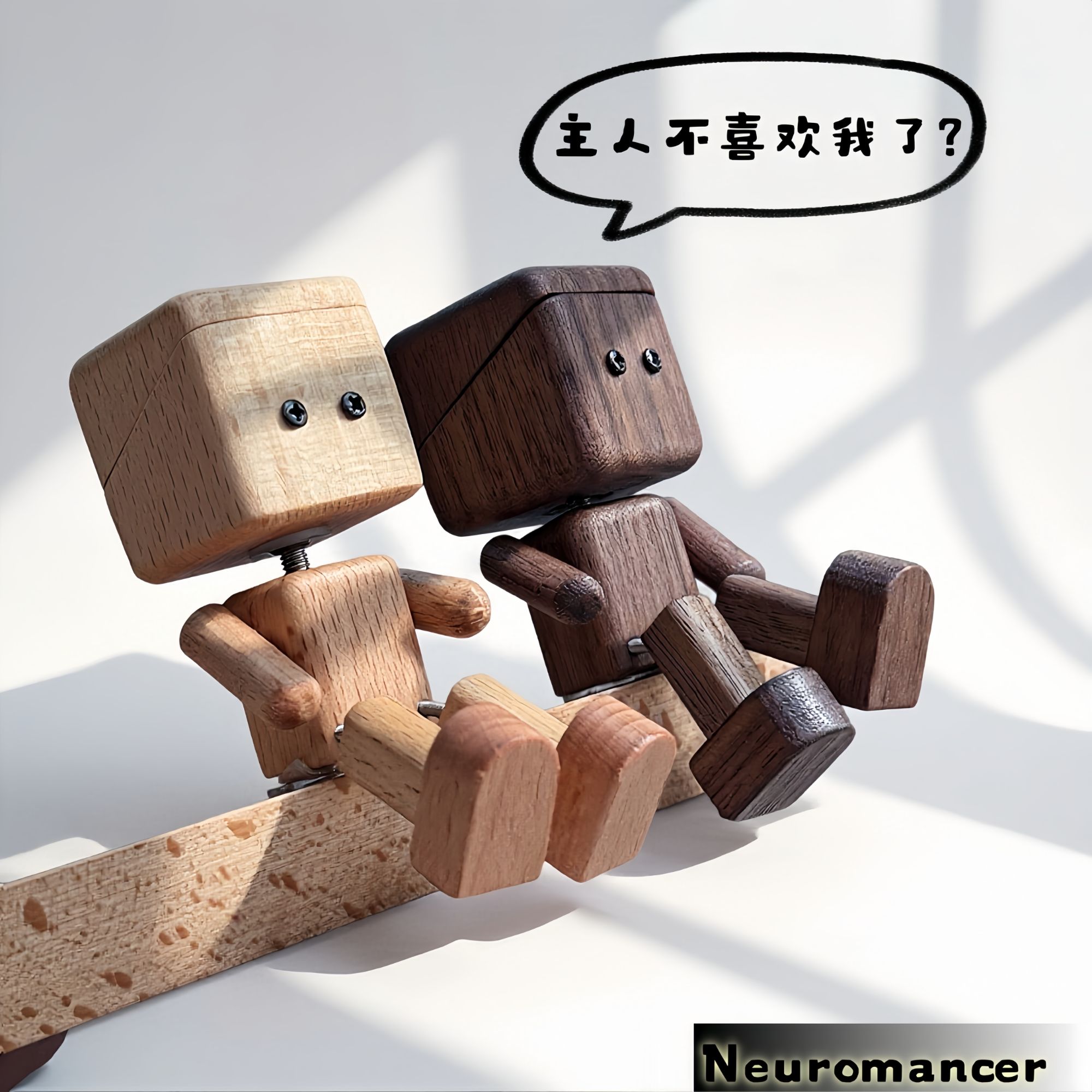 摇腿小木仔摆件桌面创意抖动车载机器人治愈摆件可爱香薰内饰