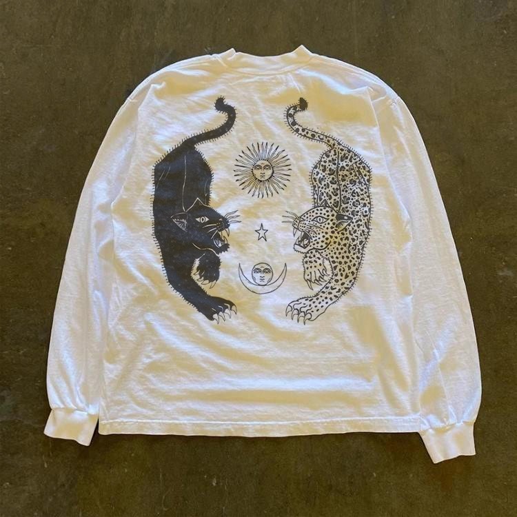 300克重磅！休闲T恤显瘦潮流宽松小众t设计感长袖百搭上衣圆领印花