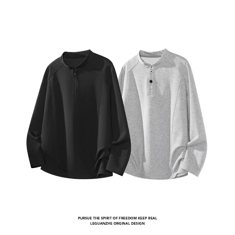 【现货】秋冬美式简约百搭套头休闲中性风打底衫长袖加绒卫衣25894