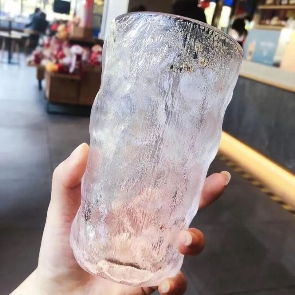 【福利两只破损补发】冰川杯玻璃水杯女家用泡茶杯酒杯牛奶果汁啤酒
