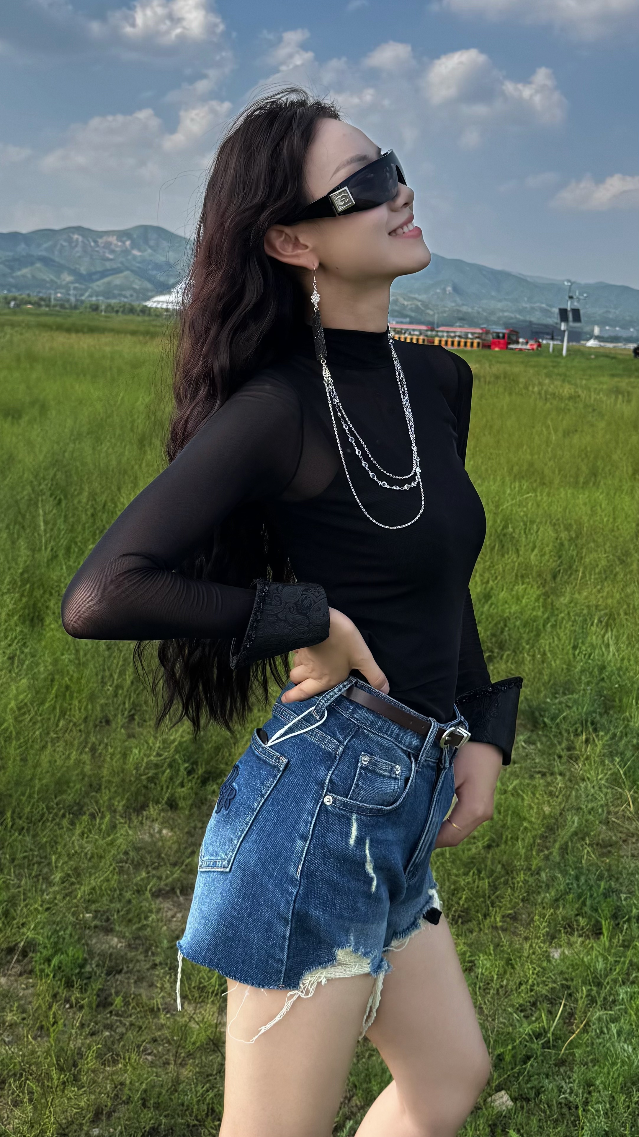 【卓日雅】民族风马蹄袖立领蕾丝打底衫改良蒙古服饰 百搭长袖