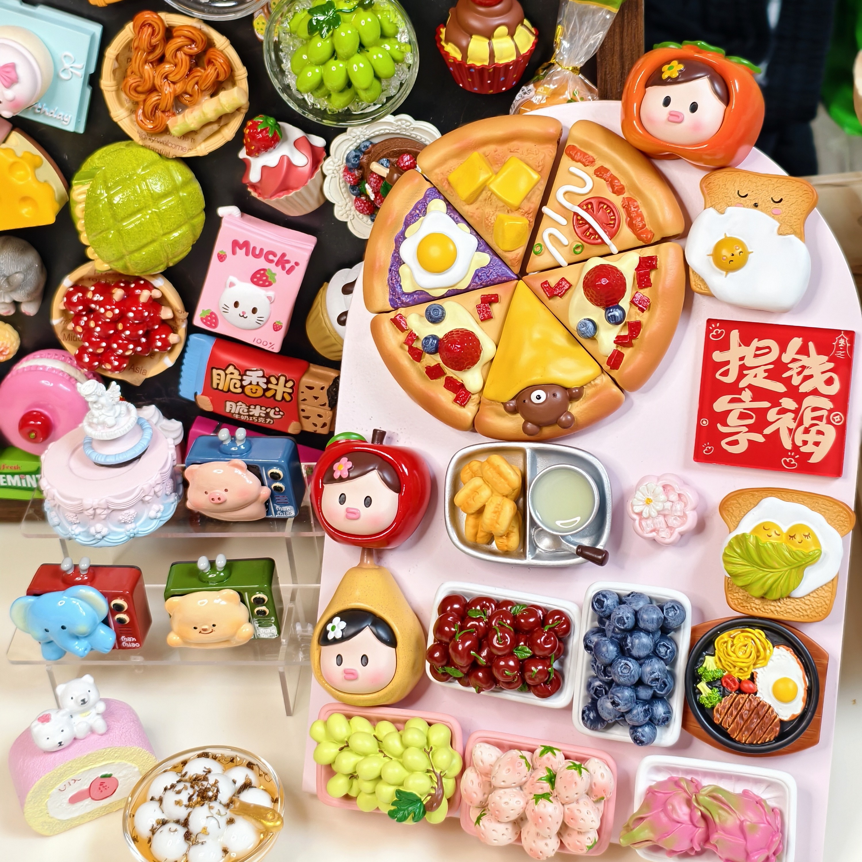 【直播拆】九宫格对碰许愿~ 可爱仿真食玩冰箱贴（手工制品默认微瑕）