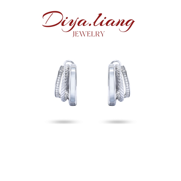 925银耳饰 梁雅帝七夕专属【可可西里】三圈复古百搭气质纯银耳饰