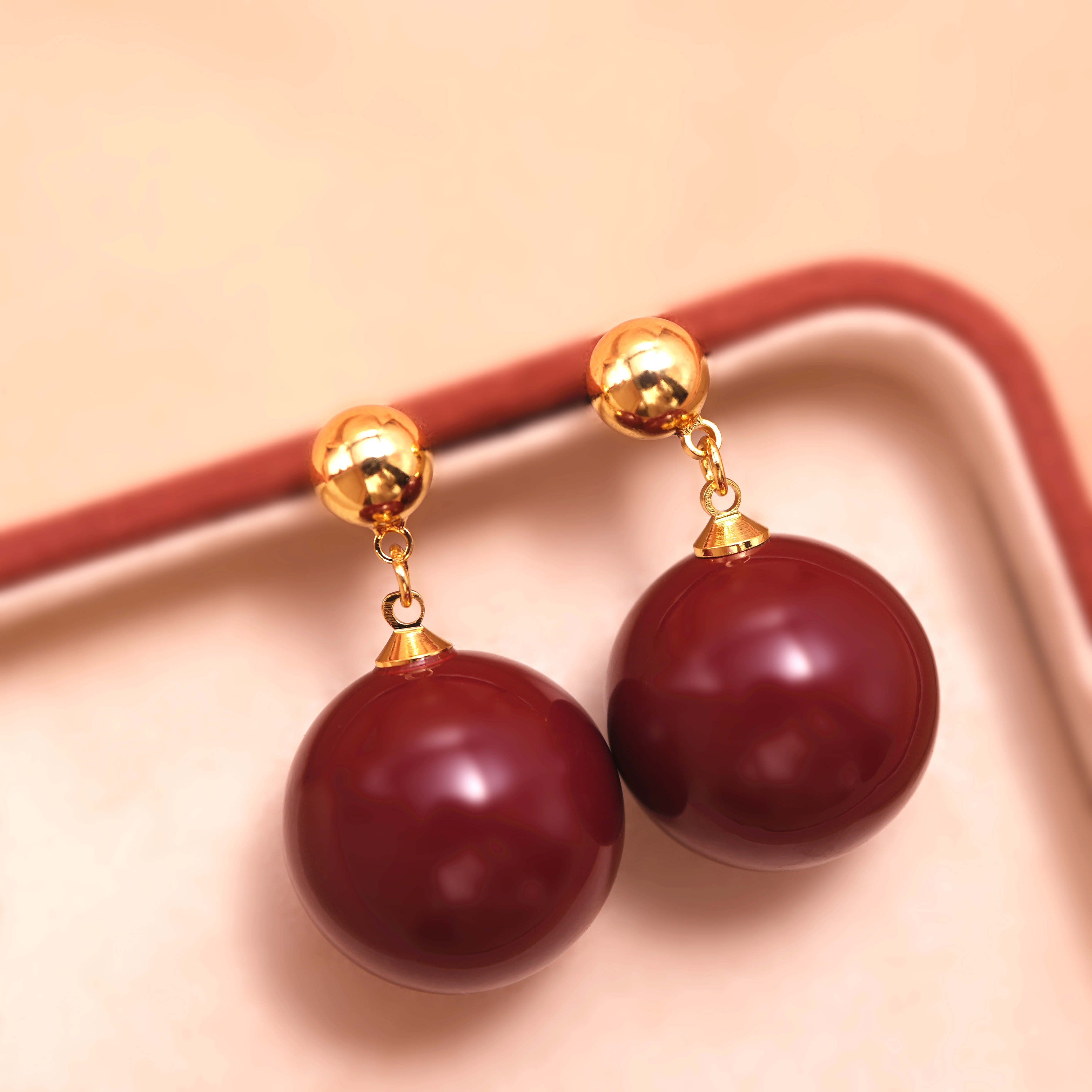 铜合金仿珍珠耳饰 【明月光】法式轻奢百搭优雅气质耳环女