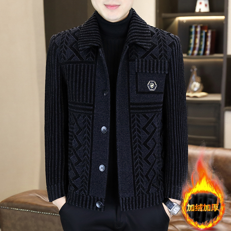 25年秋冬新款翻领毛呢大衣男士秋季毛呢外套中年毛呢男士短款韩版