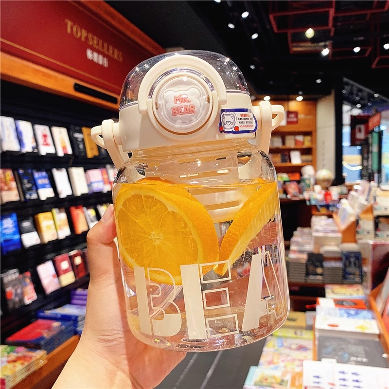 大肚水杯玻璃杯女生2025新款夏天带茶隔泡茶便携高颜值杯子耐高温