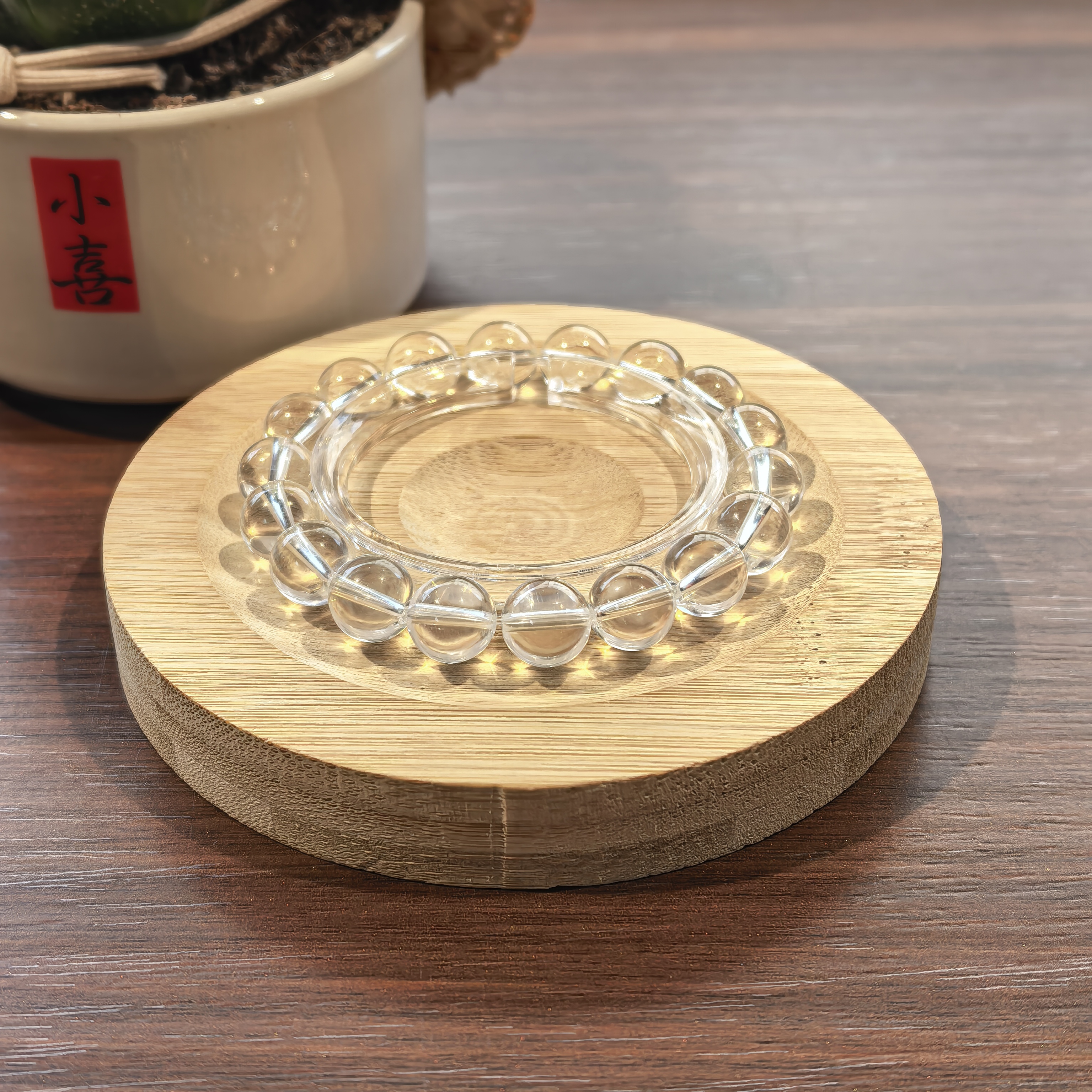 【毕业级】A-AAAA原矿全净体纯天然白水晶单圈情侣时尚简约百搭送礼