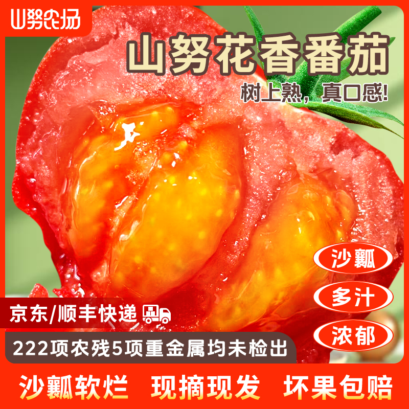 【顺丰&京东】山努花香番茄沙瓤大口感水果西红柿皮薄软糯新鲜柿子