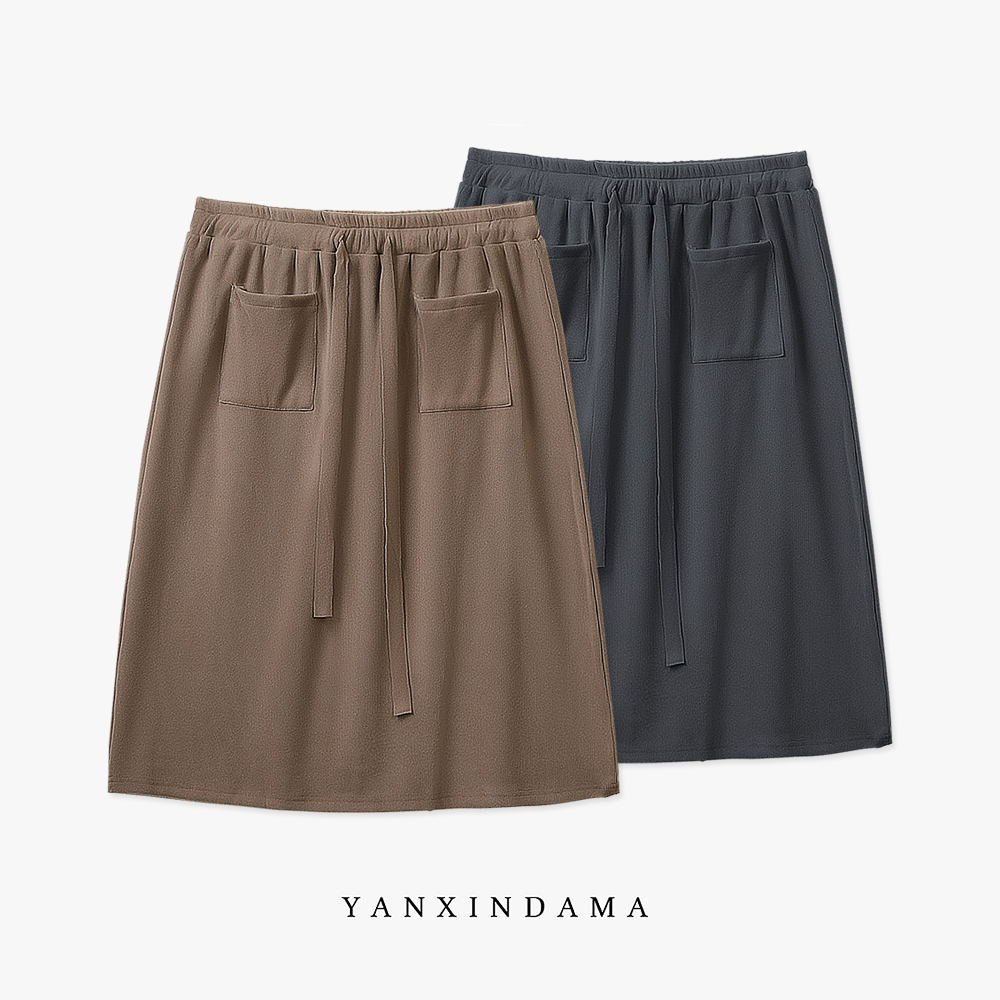 大码女装300斤胖MM休闲百搭宽松显瘦纯色A字半身裙63368