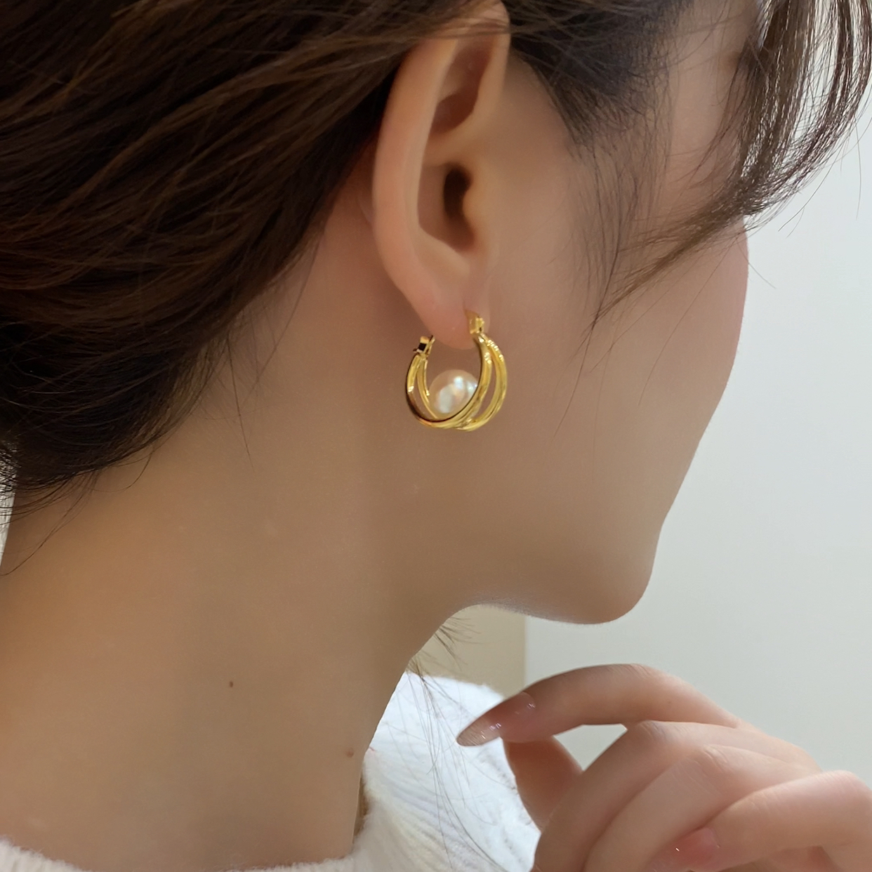 铜合金耳饰 时尚日韩耳扣金属小众饰品ins轻奢耳环气质简约百搭