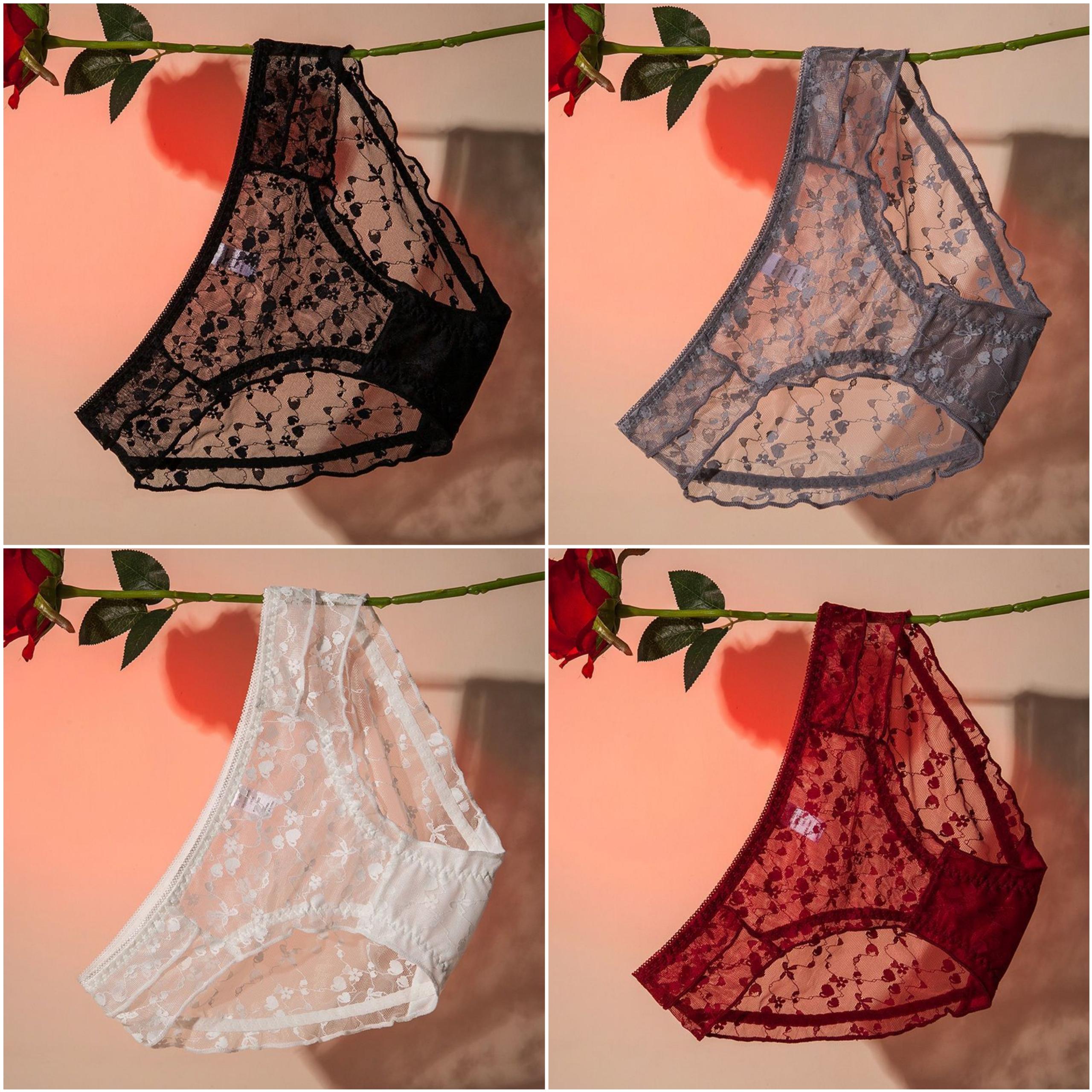 法式纯欲蕾丝内裤女款2025爆款网纱透气舒适时尚女士包臀三角裤头